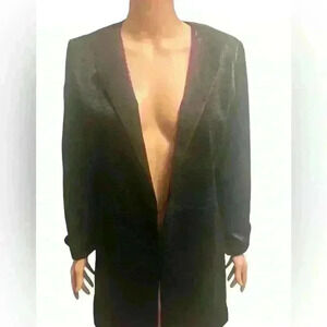 Chico’s- Women / Black: Petite Coated Faux-Leather Topper. Size:1. US Size:8-10.